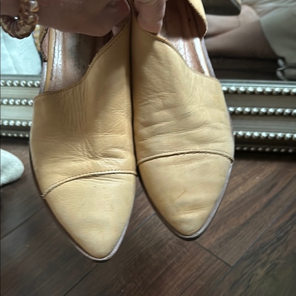 Free People Tan Leather Flats Versatile Slip-On Loafers - Picture 7 of 9